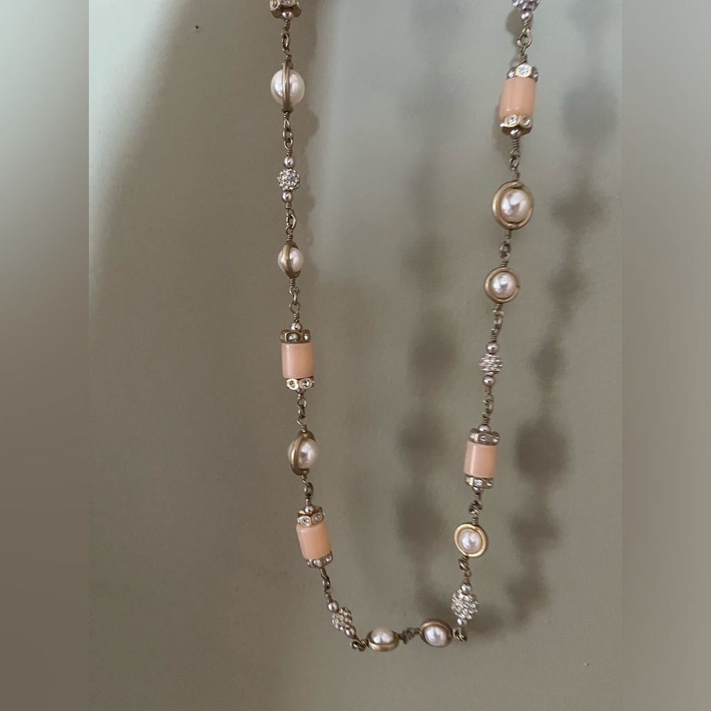 J Crew Pink Bead, Faux Pearl Necklace